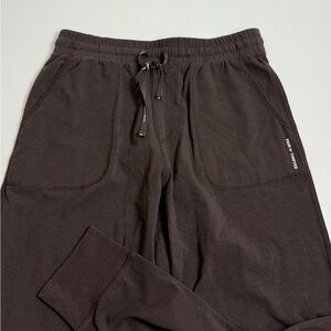 Brown Joggers with Adjustable Waistband and Tapered Legs